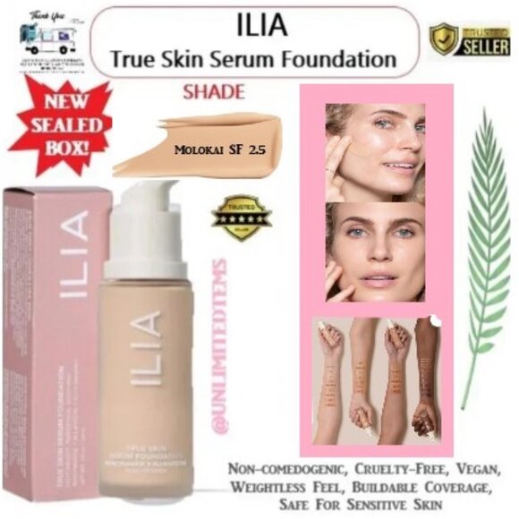 ILIA True Skin Serum Foundation ( Molokai SF 2.5) BNIB🆕⌚📦🏃💨🚚